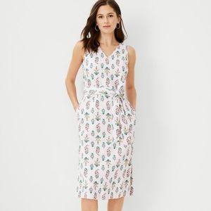 NEW Ann Taylor Pink Floral Sleeveless Dress With Pockets, Size 14